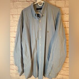 POLO Blue Mens Button Down Shirt Tall Size Shipyard